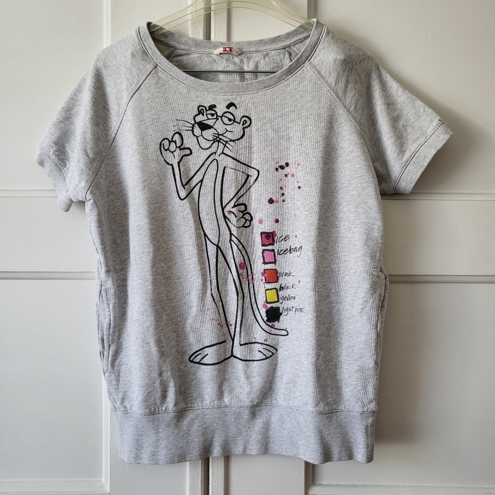 Iceberg Ice.Iceberg History Made in Italy Pink Panther Short Sleeve Sweater 42/S